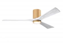  IR3HLK-LM-MWH-60 - Irene-3HLK three-blade flush mount paddle fan in Brushed Pewter finish with 60” solid walnut ton
