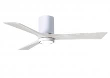  IR3HLK-WH-MWH-52 - Irene-3HLK three-blade flush mount paddle fan in Gloss White finish with 52” solid matte white w