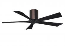  IR5H-BB-BK-52 - Irene-5H five-blade flush mount paddle fan in Brushed Bronze finish with 52” solid matte black w