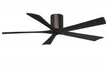  IR5H-BB-BK-60 - Irene-5H five-blade flush mount paddle fan in Brushed Bronze finish with 60” solid matte black w