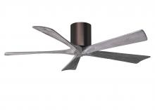  IR5H-BB-BW-52 - Irene-5H five-blade flush mount paddle fan in Brushed Bronze finish with 52” solid barn wood ton