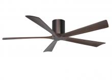 IR5H-BB-WA-60 - Irene-5H five-blade flush mount paddle fan in Brushed Bronze finish with 60” solid walnut tone b