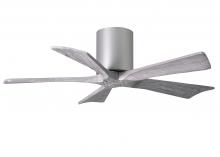  IR5H-BN-BW-42 - Irene-5H five-blade flush mount paddle fan in Brushed Nickel finish with 42” solid barn wood ton