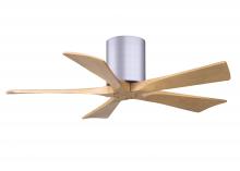  IR5H-BN-LM-42 - Irene-5H three-blade flush mount paddle fan in Brushed Nickel finish with 42” Light Maple tone b