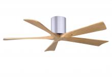  IR5H-BN-LM-52 - Irene-5H three-blade flush mount paddle fan in Brushed Nickel finish with 52” Light Maple tone b