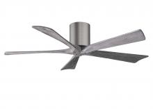  IR5H-BP-BW-52 - Irene-5H five-blade flush mount paddle fan in Brushed Pewter finish with 52” solid barn wood ton