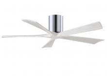  IR5H-CR-MWH-52 - Irene-5H five-blade flush mount paddle fan in Polished Chrome finish with 52” solid matte white