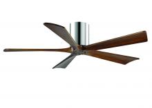  IR5H-CR-WA-52 - Irene-5H five-blade flush mount paddle fan in Polished Chrome finish with 52” solid walnut tone