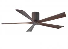  IR5H-TB-WA-60 - Irene-5H five-blade flush mount paddle fan in Textured Bronze finish with 60” solid walnut tone