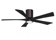  IR5HLK-BB-BK-52 - IR5HLK five-blade flush mount paddle fan in Brushed Bronze finish with 52” solid matte black woo