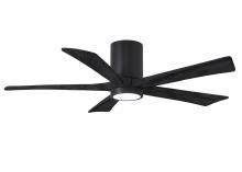  IR5HLK-BK-BK-52 - IR5HLK five-blade flush mount paddle fan in Matte Black finish with 52” solid matte black wood b