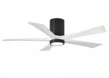  IR5HLK-BK-MWH-52 - IR5HLK five-blade flush mount paddle fan in Matte Black finish with 52” solid matte white wood b