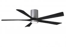  IR5HLK-BN-BK-60 - IR5HLK five-blade flush mount paddle fan in Brushed Nickel finish with 60” solid matte black woo