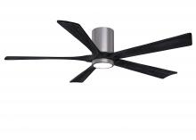  IR5HLK-BP-BK-60 - IR5HLK five-blade flush mount paddle fan in Brushed Pewter finish with 60” Matte Black blades an