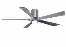  IR5HLK-BP-BW-60 - IR5HLK five-blade flush mount paddle fan in Brushed Pewter finish with 60” Barn Wood blades and