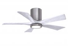  IR5HLK-BP-MWH-42 - IR5HLK five-blade flush mount paddle fan in Brushed Pewter finish with 42” Matte White blades an