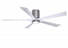  IR5HLK-BP-MWH-60 - IR5HLK five-blade flush mount paddle fan in Brushed Pewter finish with 60” Matte White blades an