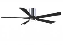  IR5HLK-CR-BK-60 - IR5HLK five-blade flush mount paddle fan in Polished Chrome finish with 60” solid matte black wo