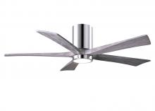  IR5HLK-CR-BW-52 - IR5HLK five-blade flush mount paddle fan in Polished Chrome finish with 52” solid barn wood tone