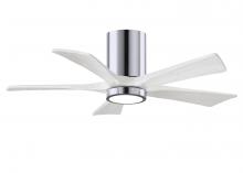  IR5HLK-CR-MWH-42 - IR5HLK five-blade flush mount paddle fan in Polished Chrome finish with 42” solid matte white wo