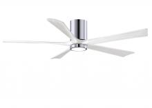  IR5HLK-CR-MWH-60 - IR5HLK five-blade flush mount paddle fan in Polished Chrome finish with 60” solid matte white wo