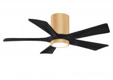  IR5HLK-LM-BK-42 - IR5HLK five-blade flush mount paddle fan in Light Maple finish with 42” Matte Black blades and i