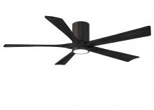  IR5HLK-TB-BK-60 - IR5HLK five-blade flush mount paddle fan in Textured Bronze finish with 60” solid matte black wo