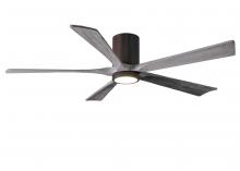  IR5HLK-TB-BW-60 - IR5HLK five-blade flush mount paddle fan in Textured Bronze finish with 60” solid barn wood tone