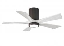  IR5HLK-TB-MWH-42 - IR5HLK five-blade flush mount paddle fan in Textured Bronze finish with 42” solid matte white wo