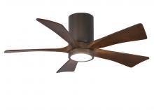  IR5HLK-TB-WA-42 - IR5HLK five-blade flush mount paddle fan in Textured Bronze finish with 42” solid walnut tone bl