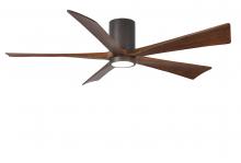  IR5HLK-TB-WA-60 - IR5HLK five-blade flush mount paddle fan in Textured Bronze finish with 60” solid walnut tone bl