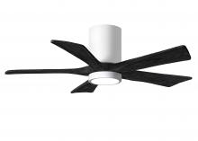  IR5HLK-WH-BK-42 - IR5HLK five-blade flush mount paddle fan in Gloss White finish with 42” solid matte black wood b