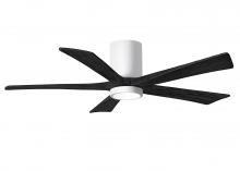  IR5HLK-WH-BK-52 - IR5HLK five-blade flush mount paddle fan in Gloss White finish with 52” solid matte black wood b