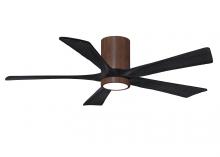  IR5HLK-WN-BK-52 - IR5HLK five-blade flush mount paddle fan in Walnut finish with 52” solid matte black wood blades