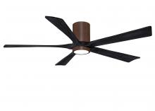  IR5HLK-WN-BK-60 - IR5HLK five-blade flush mount paddle fan in Walnut finish with 60” solid matte black wood blades