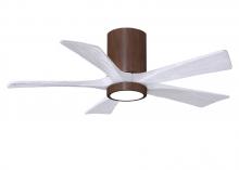  IR5HLK-WN-MWH-42 - IR5HLK five-blade flush mount paddle fan in Walnut finish with 42” solid matte white wood blades