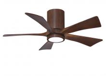  IR5HLK-WN-WA-42 - IR5HLK five-blade flush mount paddle fan in Walnut finish with 42” solid walnut tone blades and