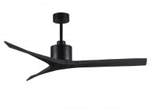  MW-BK-BK-60 - Mollywood 6-speed contemporary ceiling fan in Matte Black finish with 60” solid matte black wood