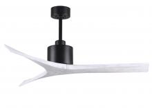  MW-BK-MWH-52 - Mollywood 6-speed contemporary ceiling fan in Matte Black finish with 52” solid matte white wood