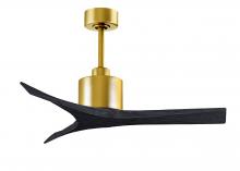  MW-BRBR-BK-42 - Mollywood 6-speed contemporary ceiling fan in Brushed Brass finish with 42” solid matte black wo