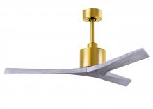  MW-BRBR-BW-52 - Mollywood 6-speed contemporary ceiling fan in Brushed Brass finish with 52” solid barn wood tone