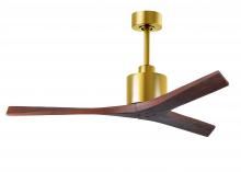  MW-BRBR-WA-52 - Mollywood 6-speed contemporary ceiling fan in Brushed Brass finish with 52” solid walnut tone bl