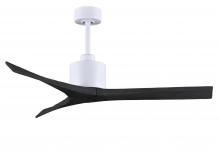  MW-MWH-BK-52 - Mollywood 6-speed contemporary ceiling fan in Matte White finish with 52” solid matte black wood