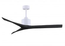  MW-MWH-BK-60 - Mollywood 6-speed contemporary ceiling fan in Matte White finish with 60” solid matte black wood