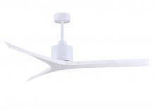  MW-MWH-MWH-60 - Mollywood 6-speed contemporary ceiling fan in Matte White finish with 60” solid matte white wood