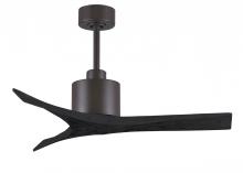  MW-TB-BK-42 - Mollywood 6-speed contemporary ceiling fan in Textured Bronze finish with 42” solid matte black