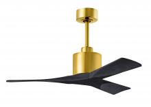  NK-BRBR-BK-42 - Nan 6-speed ceiling fan in Brushed Brass finish with 42” solid matte black wood blades