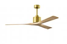  NK-BRBR-LM-60 - Nan 6-speed ceiling fan in Brushed Brass finish with 60” solid light maple tone wood blades