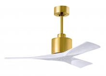  NK-BRBR-MWH-42 - Nan 6-speed ceiling fan in Brushed Brass finish with 42” solid matte white wood blades