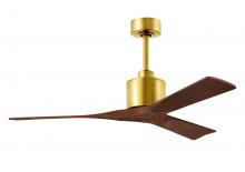  NK-BRBR-WA-52 - Nan 6-speed ceiling fan in Brushed Brass finish with 52” solid walnut tone wood blades